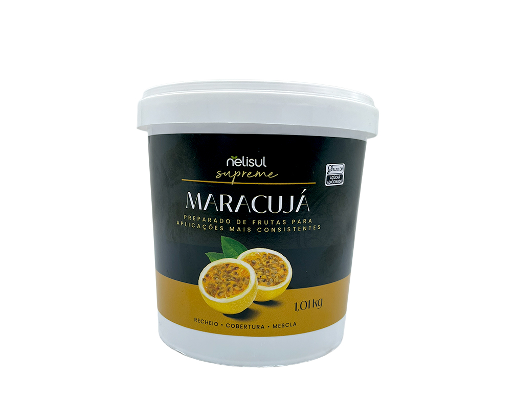 RECHEIO E COBERTURA SABOR MARACUJÁ SUPREME NELISUL 1,01 KG (CX 12 PT)